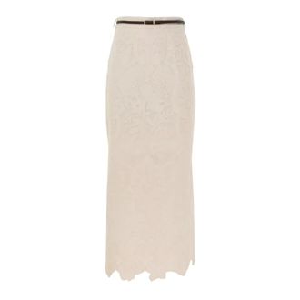 Zimmermann Falda Crema con Bordado Ottie - Skirts - Mujer - Blanco - M