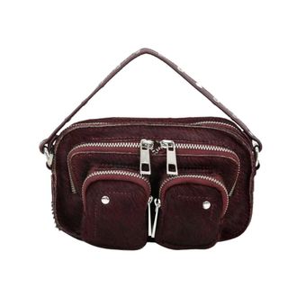 Núnoo Tassen, Dames, Rood, ONE Size, Katoen, Bordeaux Suede Helena Deluxe Handtas