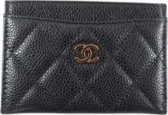 Chanel Pre-owned Visitekaartjeshouder - Dames - Vintage Accessoires - Zwart - ONE Size - Leer - Vintage