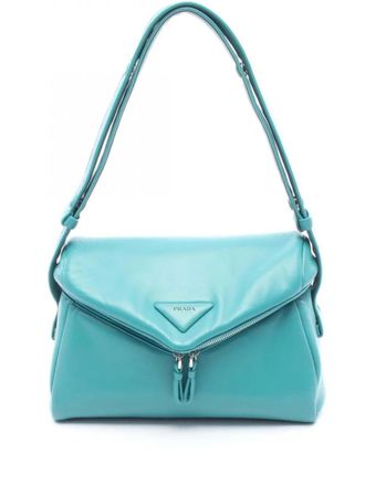 Prada Borsa a spalla Padded Signaux in pelle zigrinata 2013-2025 - Verde