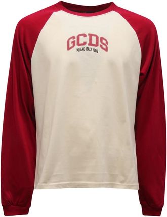 GCDS A1Om 2203Ja 3 Maglia Lange Mouwen - Heren - Longsleeves - Wit - S - Katoen - Tops