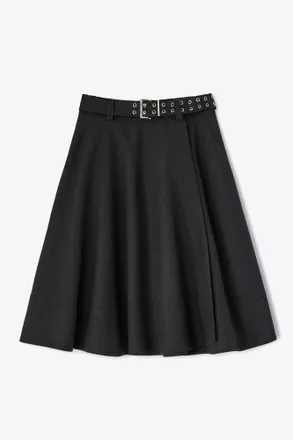 Ganni Wool Suiting Wrap Skirt - Size 10/12 Mixed