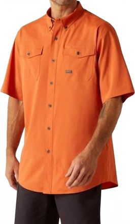 Ariat Rebar Made Tough Venttek Durastretch Work Shirt In Heather Rust