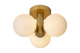 Lucide TRUDY Dimmable Stylish Modern Bathroom Flush Ceiling Light 3xG9 in Gold