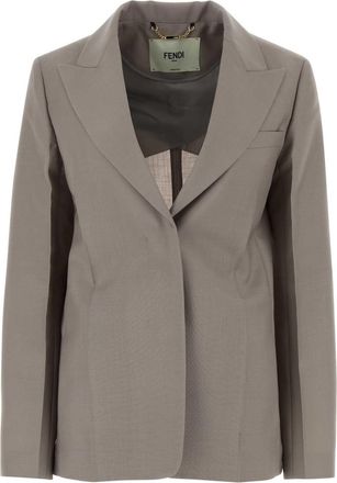 Fendi Dove Grey Mohair Blend Blazer