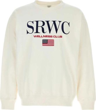 Sporty & Rich Katoenen Sweatshirt - Heren - Sweatshirts - Wit - M - Katoen - Hoodies & sweatvesten