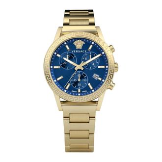 Versace Sport Tech Chronograaf Goud Blauw Horloge - Dames - Horloges - Geel - ONE Size - Accessoires
