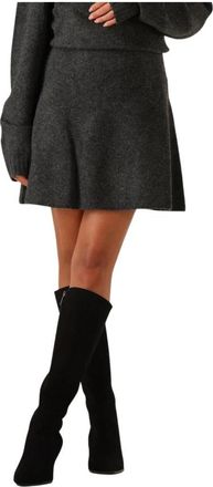 Notre-V Nv-Gladys Mini Rok - Dames - Korte rokken - Grijs - XS - Polyester - Rokken