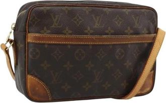 Louis Vuitton Pre-owned Monogram Canvas Shoulder Bag - Dames - Vintage Schoudertas - Bruin - ONE Size - Leer - Vintage