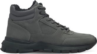 s.Oliver Donkergrijze Sneakers voor Mannen - Heren - Sneakers - Grijs - 42 EU - Leer - Schoenen
