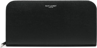 Saint Laurent logo-stamp wallet - men - Calf Leather - One Size - Black