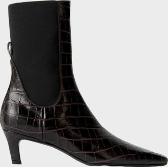 Toteme The Mid Heel Calfskin Ankle Boots