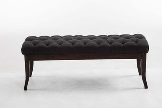 Clp Clp - Taburete Recibidor Ramses En Tela & Madera Oscura Gris Oscuro 120 Cm