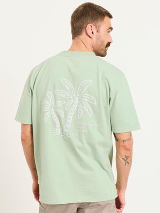 Fat Face FatFace Relaxed Fit Light Green South Palm Graphic T-Shirt