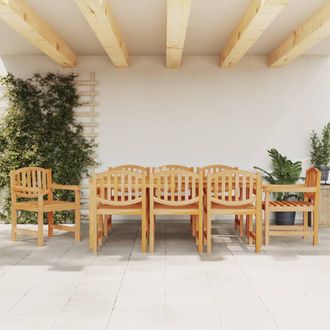 vidaXL Juego De Comedor Para Jard&iacute;n 9 Piezas Madera Maciza De Teca Vidaxl