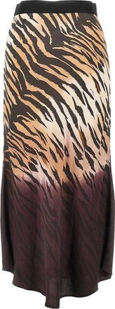 Pinko Animalier twill midi skirt Woman S