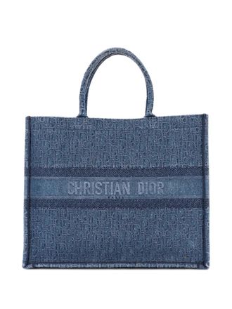 Dior Book Oblique Denim Large tote bag - Blu