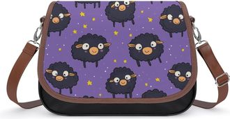 Generic Cute Sheep Pattern Small Womens Crossbody Bags Shoulder Handbag with Adjustable Strap for Travel