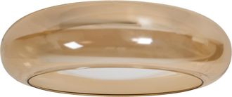 Beliani L&aacute;mpara De Techo Moderna Con Led Integrado Pantalla De Vidrio En Forma De Anillo Base De Metal Con Regulador De Intensidad Marr&oacute;n Claro Nith