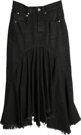 VETEMENTS denim midi skirt - women - Cotton - M - Black