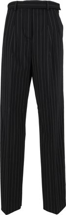 Sportmax Black Editta High-Waisted Pinstripe Straight-Leg Pants