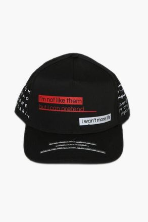 The Celect Sayings Mid Rise Printed Cap in Black at Nordstrom