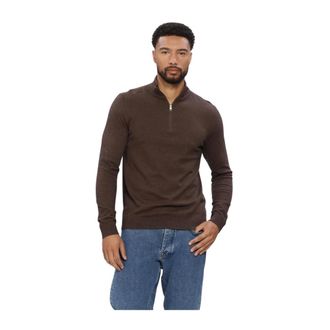 Selected Heren Truien & Vesten Slhberg Half Zip Cardigan Noos - Heren - Truien - Bruin - Maat: S