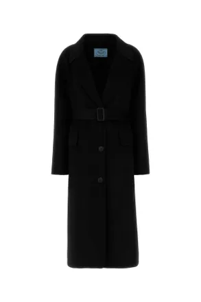 Prada Wool Blend Coat - Black