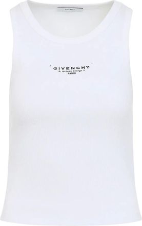 Givenchy Top a coste con logo - Bianco