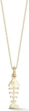 Ember Fine Jewelry 14K Gold Fishbone Pendant Necklace at Nordstrom Rack