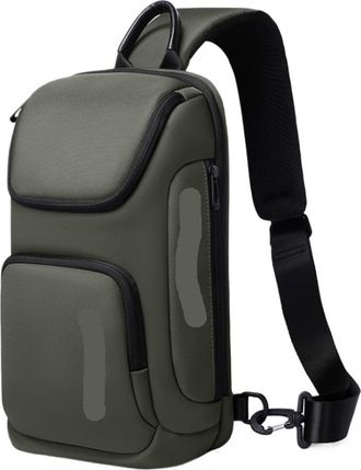 Generic Crossbody Bag For Men Portable Waterproof Shoulder Messenger Bags Male Travel(Army Green)