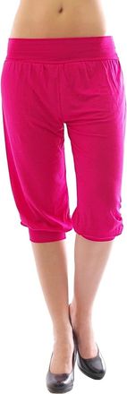 YESET Harem Harems Aladdin Pump Hose Capri 3/4 High Waist Leggings Baggy Summer - Shocking Pink, XXXL