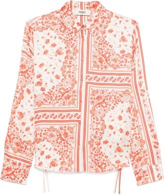 Fendi floral-print silk shirt - Neutrals