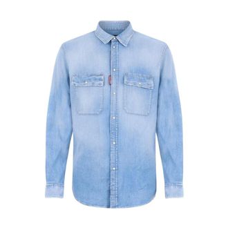 Dsquared2 Heren, Overhemden, Blauw, Maat: L Denim