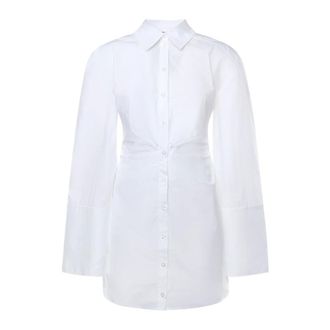 Rotate ROTATE Birger Christensen, Shirt Dresses, female, White, Size: 2XS Cotton Shirt Dress
