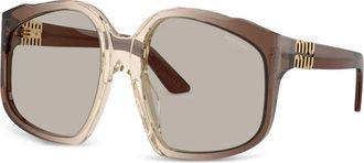 Miu Miu Eyewear Occhiali da sole oversize - Marrone