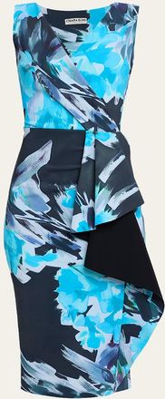La Petite Robe Di Chiara Boni Draped Abstract-Print Bodycon Dress