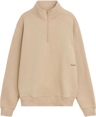 Soulland Geborsteld Fleece Half Zip Sweatshirt - unisex - Sweatshirts - Beige - Xl/2Xl - Katoen - Hoodies & sweatvesten