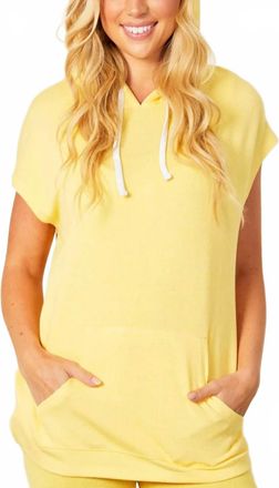French Kyss Hooded Tunic Top In Yellow