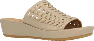 L'Amour Des Pieds Cyra Platform Wedge Slide Sandal in Platino at Nordstrom, Size 6.5