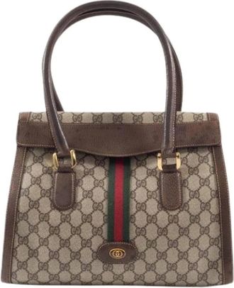 Gucci Pre-owned Handbags, female, Brown, Size: ONE SIZE Pre-owned Sherry Line Handbag