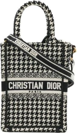 Dior Pre-owned Canvas Book Tote Phone Bag 2Way Shoulder Bag - Dames - Vintage Shopper - Zwart - ONE Size - Leer - Vintage