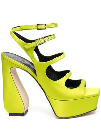 Sergio Rossi Womens Crepe Satin Heel Sandals