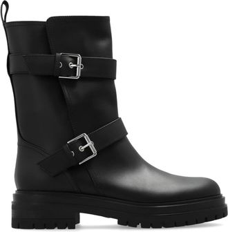Gianvito Rossi Enkellaarzen Thiago - Dames - Veterlaarzen - Zwart - 39 EU - Leer - Schoenen