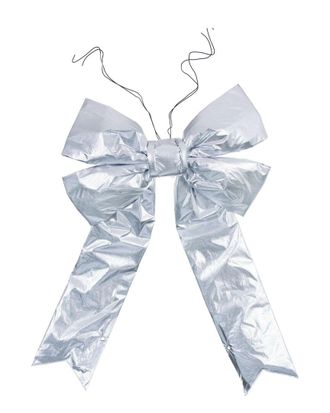 Vickerman 30In Silver Outdoor Christmas Bow With Hanging Wire