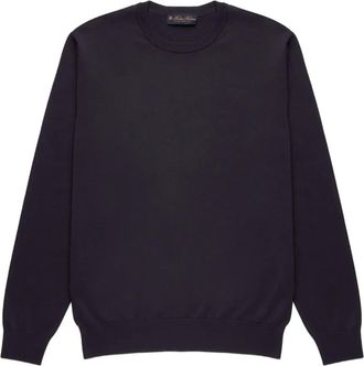 Brooks Brothers Trui met ronde hals van merinowol - Blauw