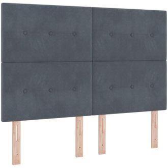 vidaXL Headboard Wall-mounted with Headboard Dark grey 144 cm Velvet vidaXL