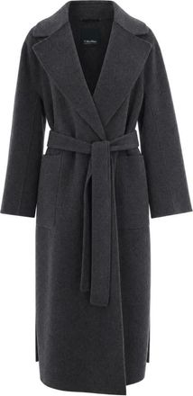 Max Mara Mantel met ceintuur - Dames - Mantels - Grijs - Maat: 2XS Zijde