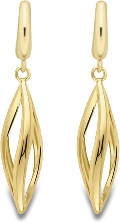 Jewelco London 9ct Gold Twist Flame Torpedo Drop Earrings - ERNR02403