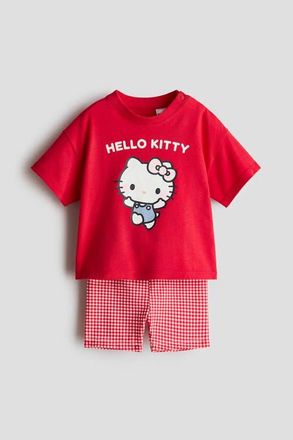 H&M 2-piece printed cotton set in Red/hello Kitty at Nordstrom, Size 18M